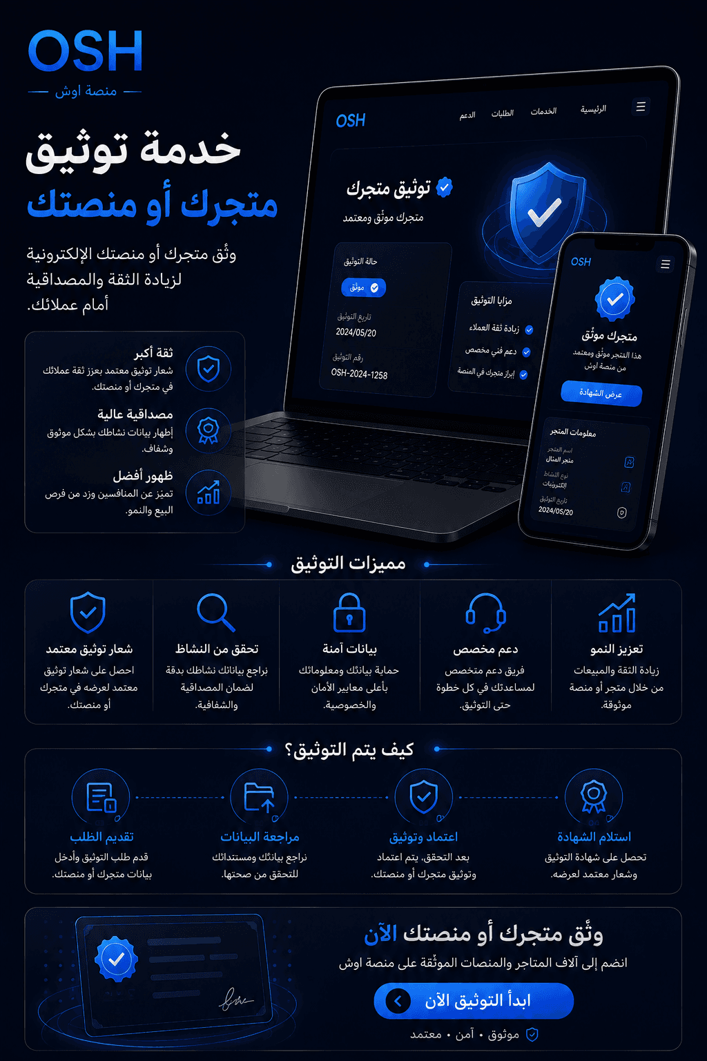 توثيق متجرك او منصتك
