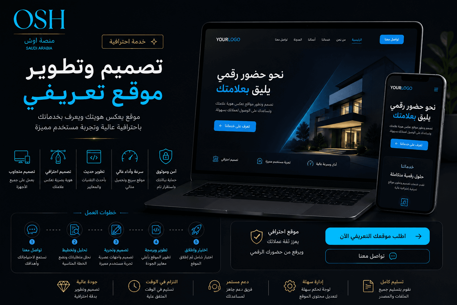 تصميم وتطوير موقع تعريفي